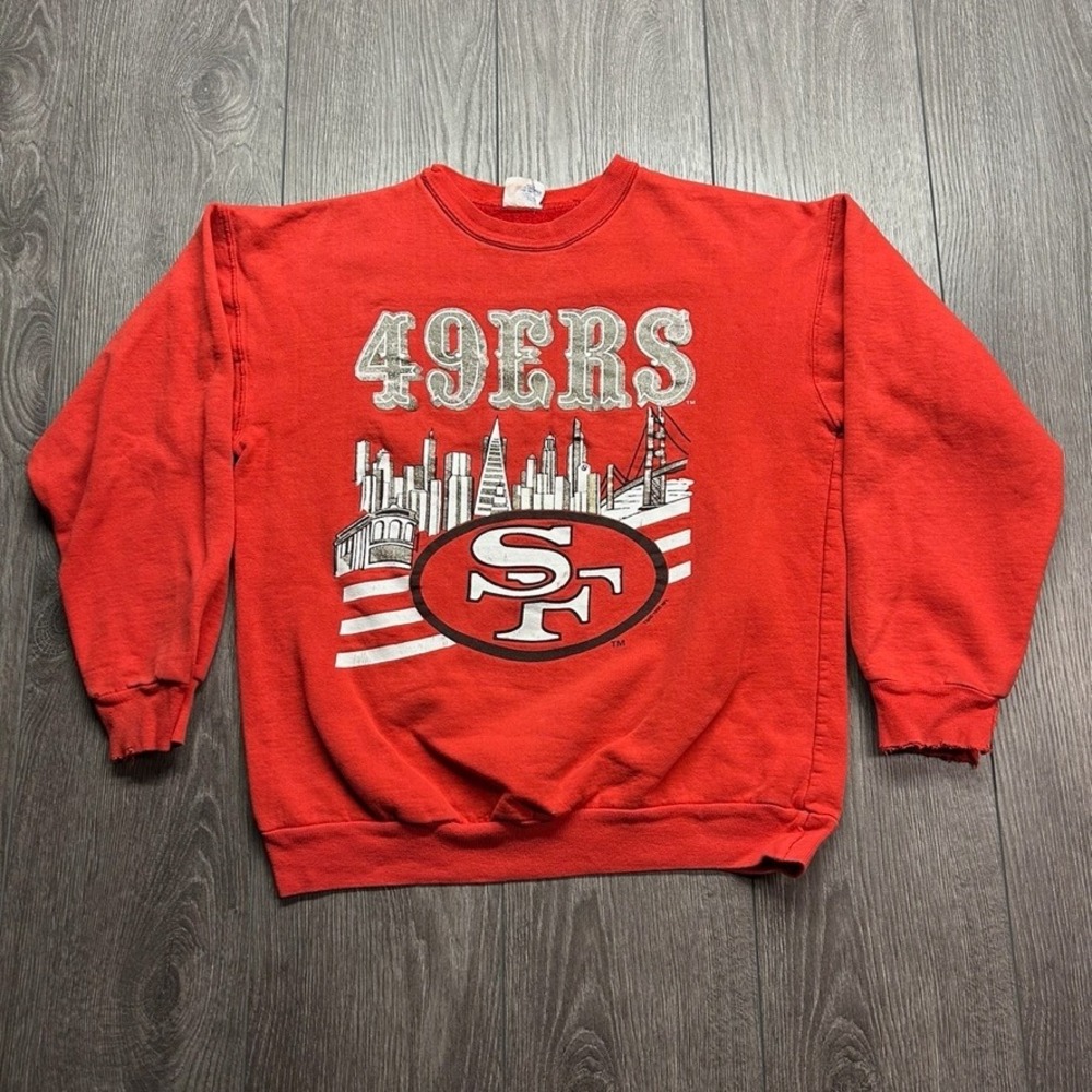 Vintage 1990 San Francisco 49ers Small Sweatshirt CGW Red NFL Crewneck Mens